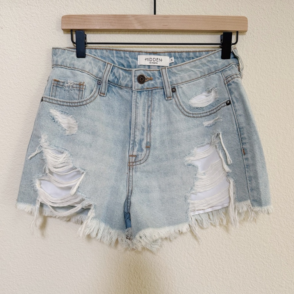 Hidden Jeans High-Rise Denim Finn Shorts